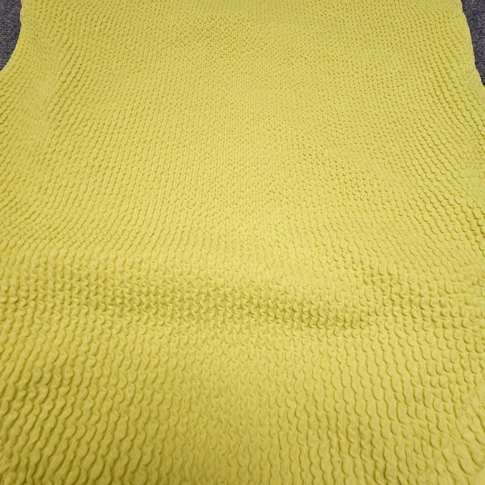 Bleu Rod Beattie Swimsuit Women Yellow Textured Square Neck One Piece Smocked 14